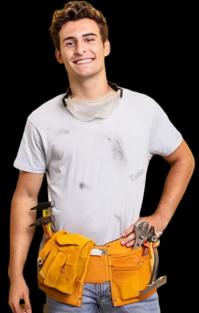 Builder wearing a tool belt, as featured on the Pricify website